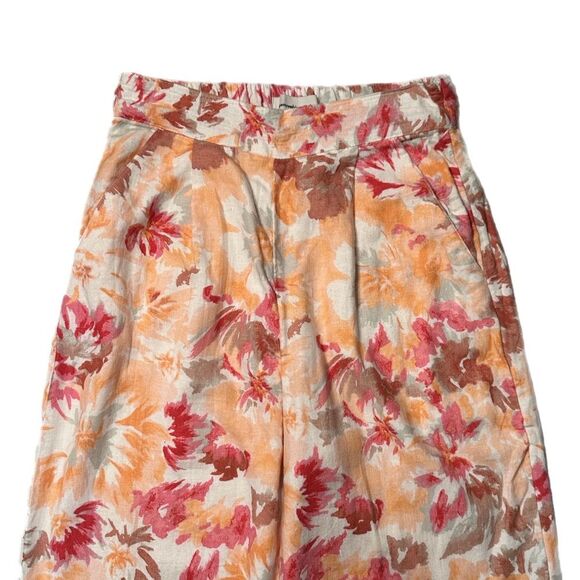 Abercrombie & Fitch Wide Leg Linen Blend Floral Pants Size XS - Picture 4 of 7